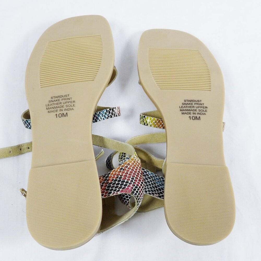 Coconuts by Matisse Stardust Multi Color Snake Print Low Gladiator Sandals NIB - Picture 13 of 13